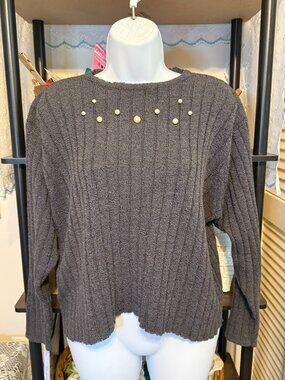 Upcycled Cropped Vintage Pearl Embellished Sweater Cottagecore Romantic